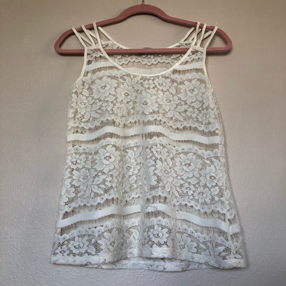 Cream lace top